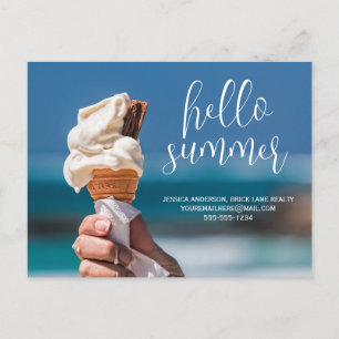 Carte Postale Bonjour Summer Ice Cream Business