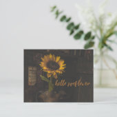 Carte Postale Bonjour Sunflower Vintage (Debout devant)