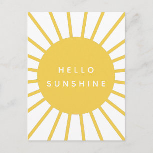 Carte Postale Bonjour Sunshine Sun Modern Scandi Mustard Jaune