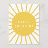 Carte Postale Bonjour Sunshine | Sun Modern Scandi Mustard Jaune (Devant)
