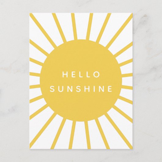 Carte Postale Bonjour Sunshine | Sun Modern Scandi Mustard Jaune (Devant)