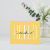 Carte Postale Bonjour Sunshine Yellow Typography Citation (Debout devant)