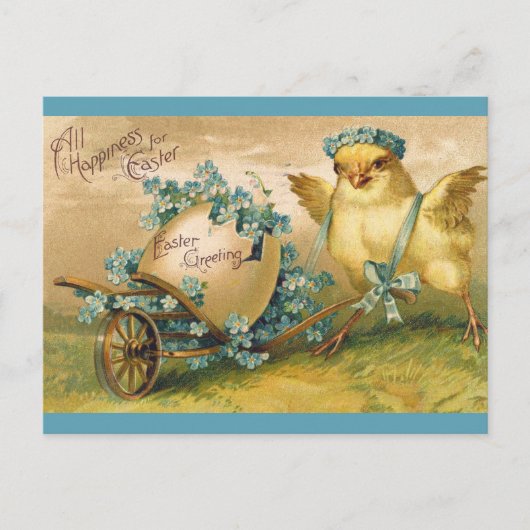 Carte Postale Bonjour Vintage Chick Pâques (Devant)