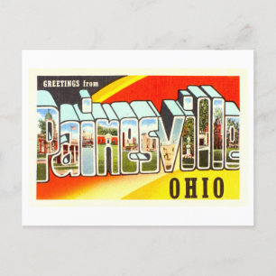 Carte Postale Bonjour vintage de Painesville, Ohio,