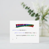 Carte Postale Bonjour World geek saluant Java (Debout devant)