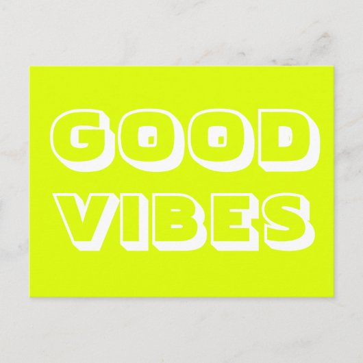 Carte Postale Bonne ambiance chartreuse vert blanc moderne (Devant)