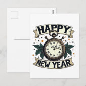 Carte Postale Bonne année 2025 Fête du Nouvel An (Devant / Derrière)