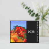 Carte Postale Bonne année 2025 - la maison des coquelicots (Debout devant)