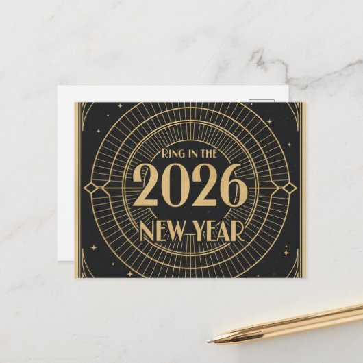CARTE POSTALE BONNE ANNÉE 2026  (Devant/Arrière en situation)