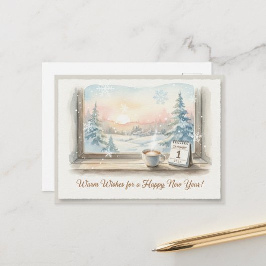 CARTE POSTALE BONNE ANNÉE 2026 (Devant/Arrière en situation)