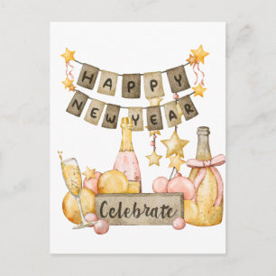 Carte Postale Bonne année à célébrer