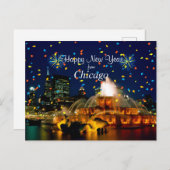 Carte Postale Bonne année à Chicago (Devant / Derrière)