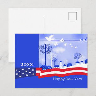 Carte Postale Bonne année. Année personnalisée Patriotique