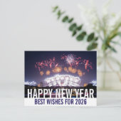 Carte Postale Bonne année Australie Feux d'artifice sur le port (Debout devant)