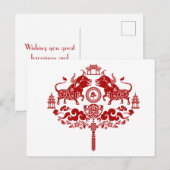 Carte Postale Bonne année chinoise du boeuf, 2021 (Devant / Derrière)