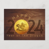 Carte Postale Bonne année chinoise Nouvel An Bois Dragon 2024 Po (Devant)