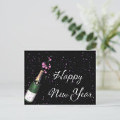 Carte postale Bonne Année Confettis, Bouteille de  (Debout devant)