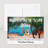 Carte Postale Bonne année de la danse sur la plage par Munch (Devant / Derrière)