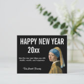 Carte Postale Bonne année de la fille avec une oreille perle (Debout devant)