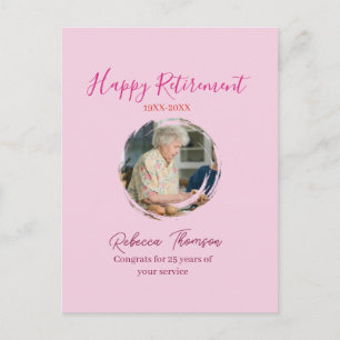 Carte Postale Bonne année de retraite nom cercle photo retraité