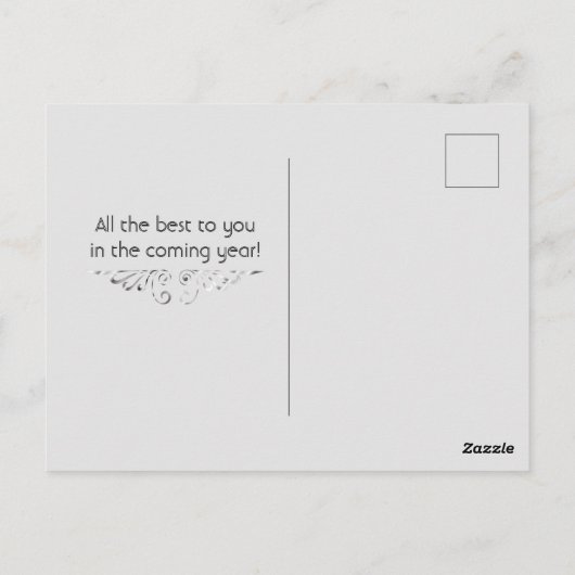 Carte Postale Bonne année de style Roaring Twenties argent et no (Dos)