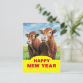 Carte Postale Bonne année des garçons de vache (Debout devant)