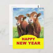 Carte Postale Bonne année des garçons de vache (Devant / Derrière)