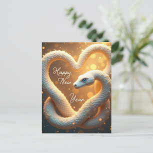 Carte Postale Bonne année du serpent à bois