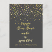 Carte Postale Bonne année, faites-le scintiller ! Éclats d'or (Devant)