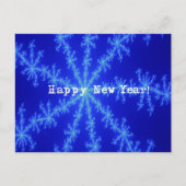 Carte Postale Bonne année Flocon de neige bleu abstrait (Devant)