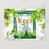 Carte Postale Bonne année Floral green POSTCARD (Devant)