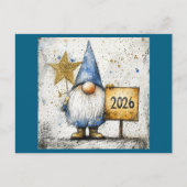 Carte Postale Bonne année Gnome, 2026, (Devant)