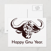 Carte Postale Bonne année Gnu (Devant / Derrière)