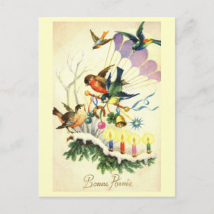 Carte Postale Bonne Annee Nouvel An Français Coloré Vacances Vin