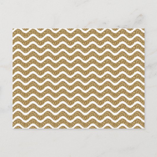 Carte Postale Bonne année Parties scintillant or Chevron Stripes (Dos)