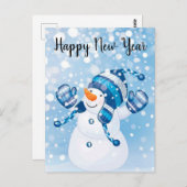 Carte Postale Bonne année Snowman (Devant / Derrière)