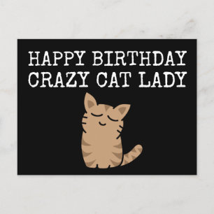 Carte Postale Bonne Anniversaire Crazy Cat Lady