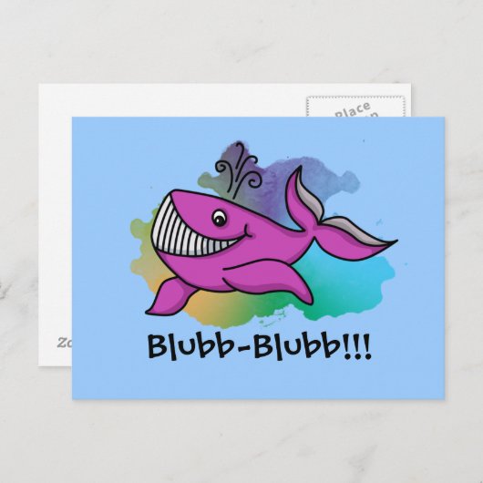 Carte Postale Bonne baleine à Grinning (Devant / Derrière)