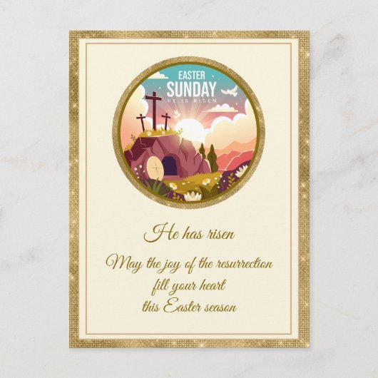 Carte Postale Bonne Bénédiction de Pâques | Il Est Devenu (Devant)