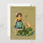 Carte Postale Bonne chance à vous le jour de la Saint Patrick (Devant / Derrière)