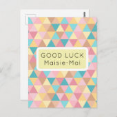 Carte Postale Bonne chance Abstrait Pastel (Devant / Derrière)