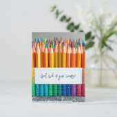 Carte Postale Bonne Chance Pour Vos Examens Scolaires (Debout devant)