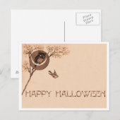 Carte Postale Bonne Chouette d'Halloween (Devant / Derrière)