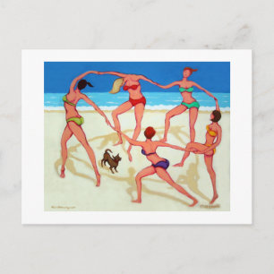 Carte Postale Bonne Danse - Filles en vacances à la plage!