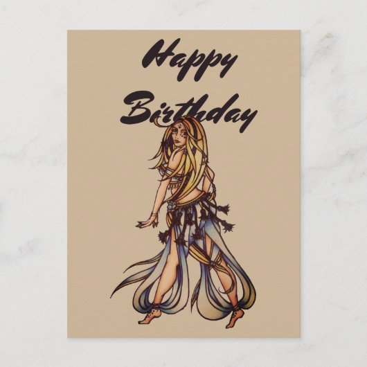 Carte Postale Bonne danseuse du ventre d'anniversaire (Devant)