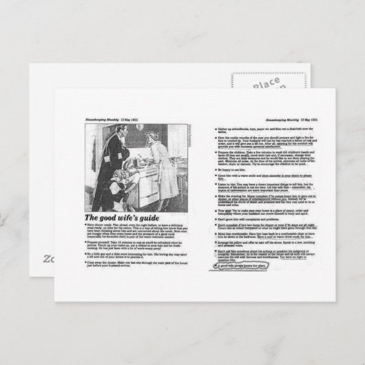 Carte Postale bonne épouse (Devant / Derrière)