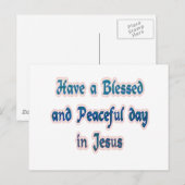 Carte Postale Bonne et paisible journée en Jésus (Devant / Derrière)
