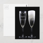 Carte Postale Bonne fête d'anniversaire Cheers Champagne Flûte d (Devant / Derrière)