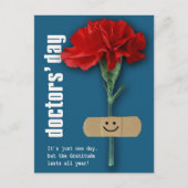 Carte Postale Bonne fête des médecins. Carnation rouge (Devant)