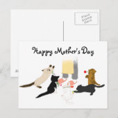 Carte Postale Bonne fête des mères avec Kitty. (Devant / Derrière)
